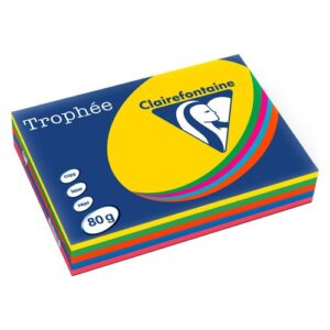Papel A4 clairefontaine 80gr 500h colores surtidos intesivos vivos