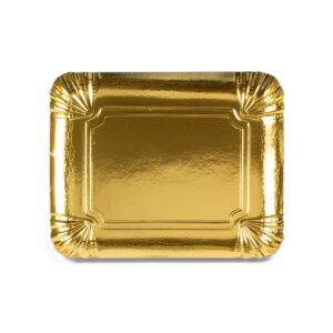 Paquete de 100 bandejas metal oro 10x16 nº 2