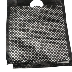 Paquete 100 bolsas negras asa troquelada RECICLADA G.200 fantasia 40X50