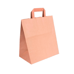 Bolsa TAKE AWAY asa plana kraft liso 90 gr² 28+17x29 Caja de 250 unidades