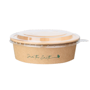 Ensaladera 1100 ml de carton kraft + tapa caja de 200 unidades