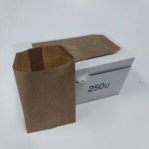 Bolsas KV 50 grs planas 100x180 kraft natural Caja de 250 unidades
