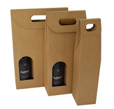 Estuche 1 botella cartón micro kraft 90x90x370 Paquete de 25 unidades