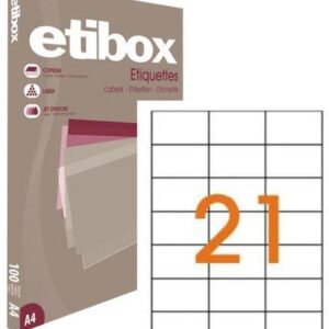 Hojas etiquetas 21 etibox Din A-4 (70x42,4)