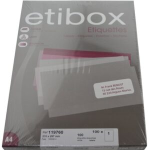 Hojas etiquetas 1 etibox Din A-4 (210x297)