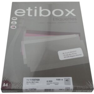 Hojas etiquetas 40 etibox Din A-4 (52½x29,7)